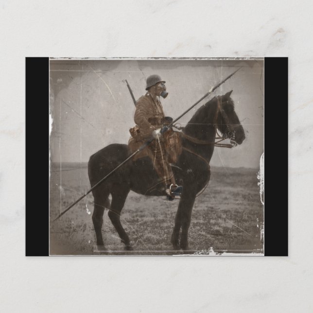 German Lancer on Horseback Postcard (Front)