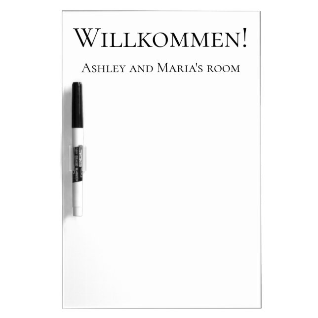 German Language Dorm Room Message Dry Erase Board (Front)