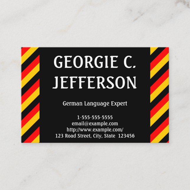 German Language Expert Business Card (Front)