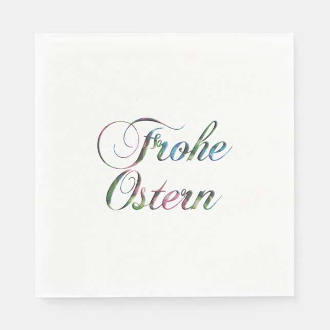 German Language Happy Easter Frohe Ostern Napkins (Front)