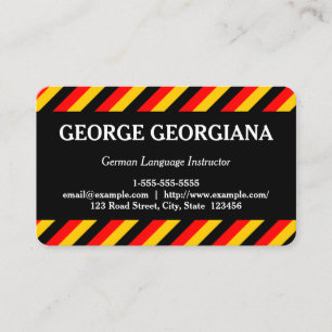 German Language Instructor Business Card
