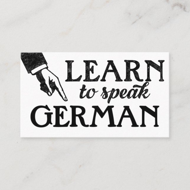 German Language Lessons Business Cards (Front)