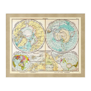 German-Language Polar Map Acrylic Print