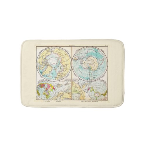 German_Language Polar Map Bathroom Mat