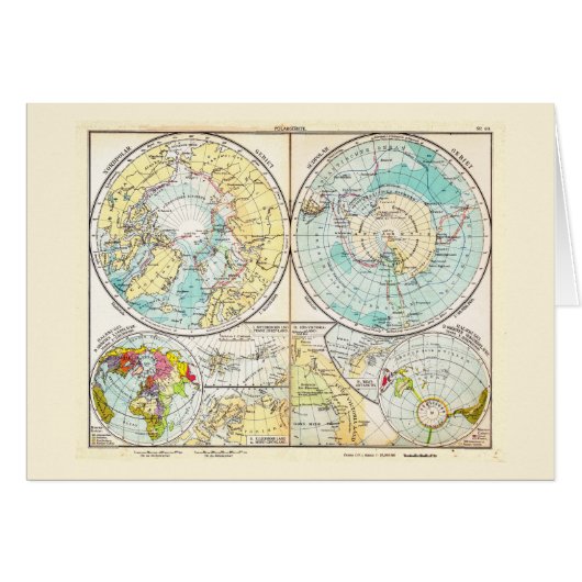 German-Language Polar Map Cards (Front Horizontal)