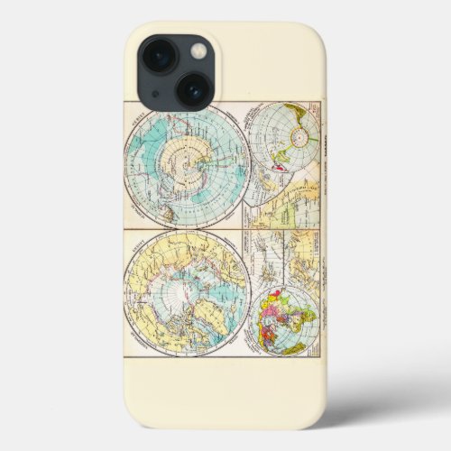 German_Language Polar Map iPhone 13 Case