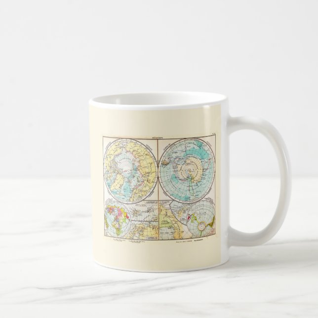 German-Language Polar Map Coffee Mug (Right)