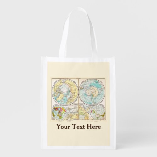 German_Language Polar Map Grocery Bag