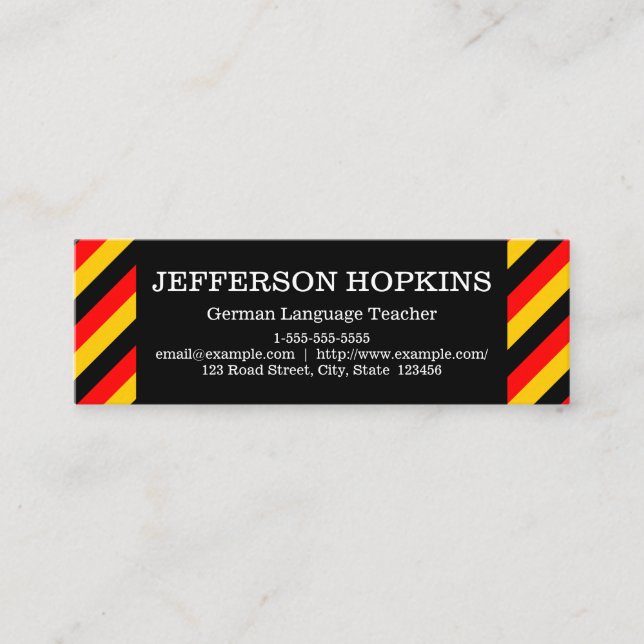 German Language Teacher Business Card (Front)