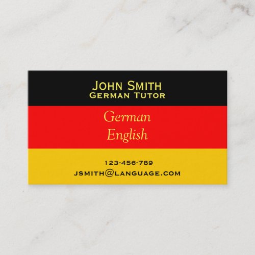 German language tutor German Teacher Business Card