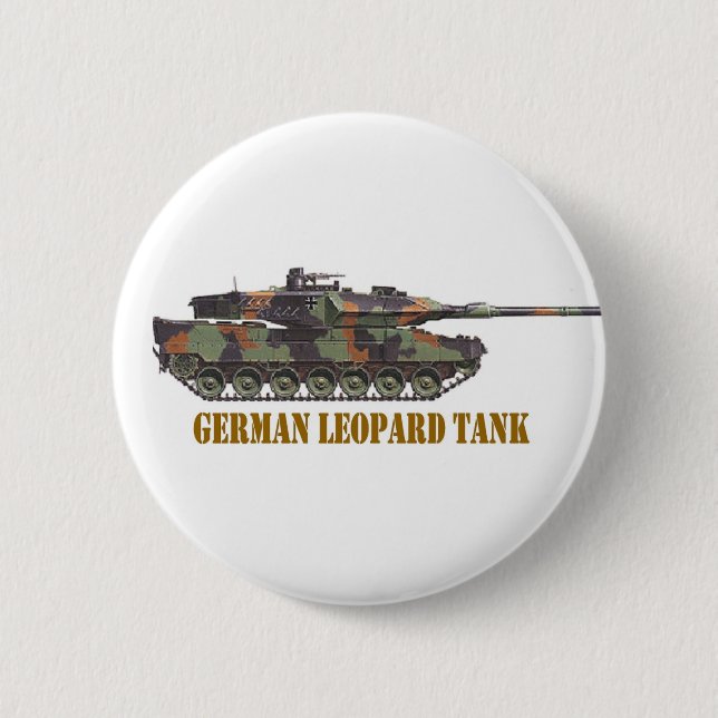 GERMAN LEOPARD TANK. PINBACK BUTTON (Front)