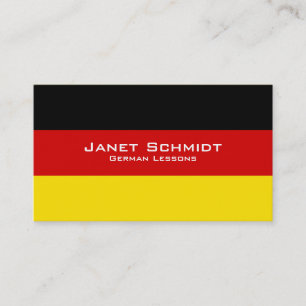 German Lessons / German Teacher With German Flag Business Card
