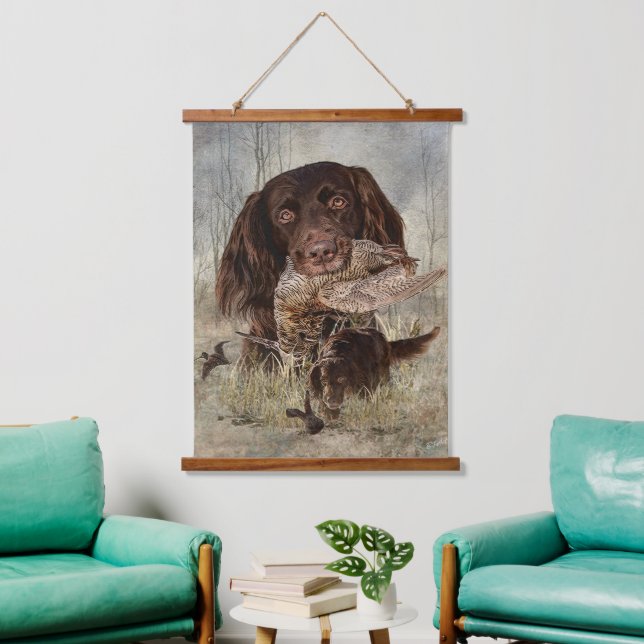 German Longhaired Pointer Hanging Tapestry (Living Room)