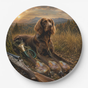 German Longhaired Pointer Hunting Companion Paper Plates