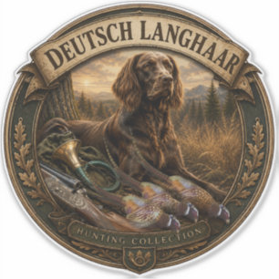 German Longhaired Pointer Hunting Companion Sticker