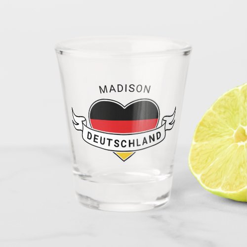 German Love custom name shot glass