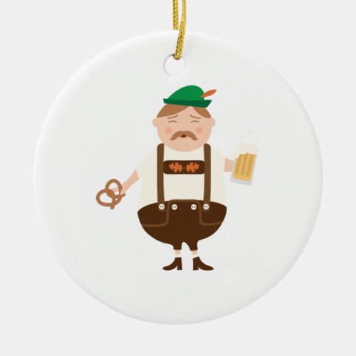 German Man Beer Germany Oktoberfest Ceramic Ornament