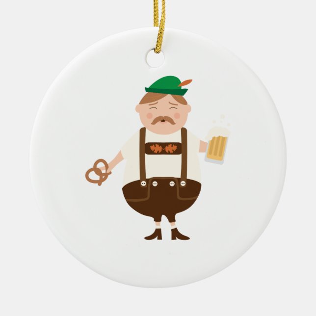 German Man Beer Germany Oktoberfest Ceramic Ornament (Front)