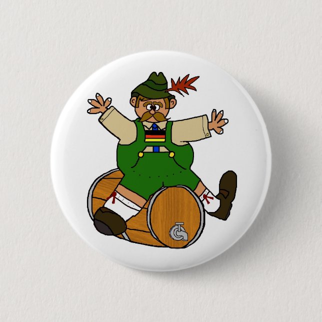 German Man on Beer Keg Buttons (Front)