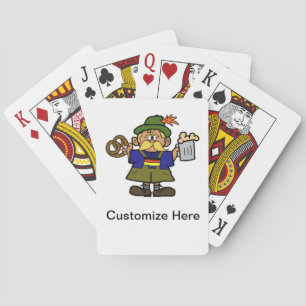 German Man w Pretzel and Beer Playing Cards