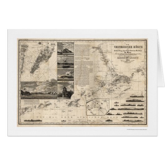 German Map of China with Guangdong and Macao 1834 (Front Horizontal)