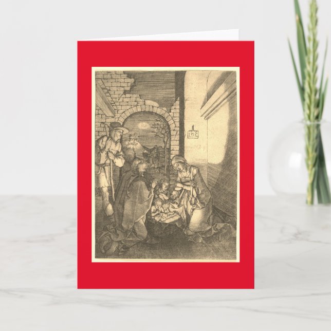 GERMAN MASTER PRINT OF THE NATIVITY CHRISTMAS HOLIDAY CARD (Front)