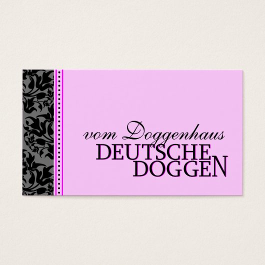 German Mastiff Business Cards (Front)
