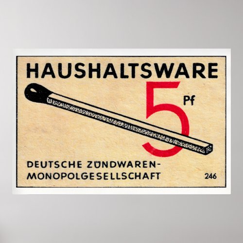 German Match Brand - Matchbox Print - Aesthetic