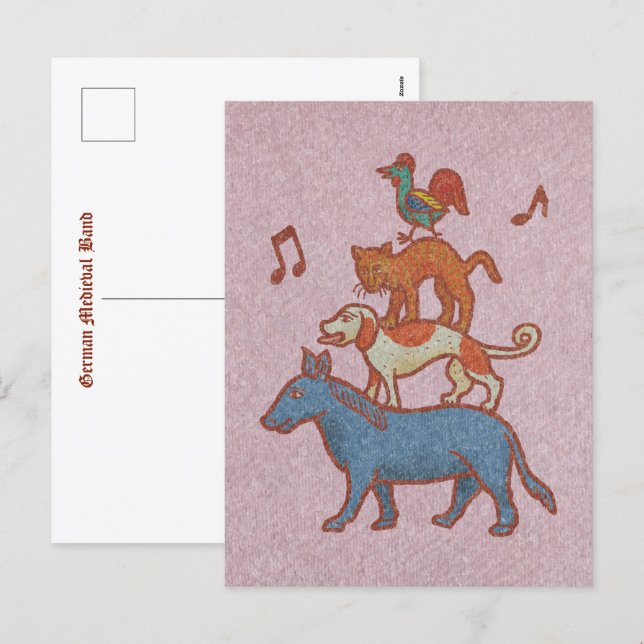 German Medieval Band: Geh Bremen!  Holiday Postcard (Front/Back)