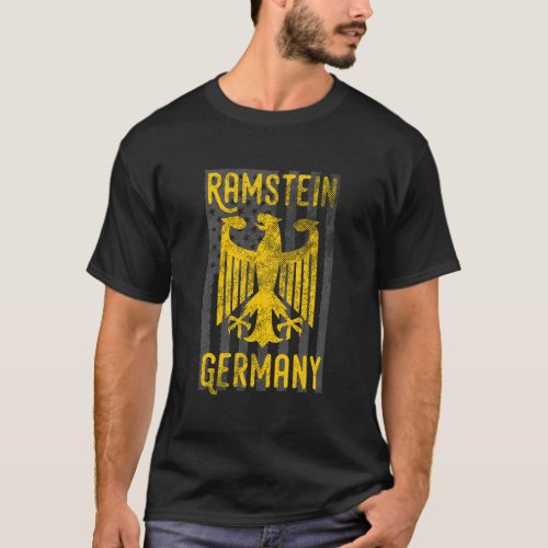 German Military Base Eagle And American Flag Ramst T_Shirt