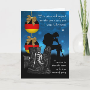German Military Christmas Greeting Card With Pride