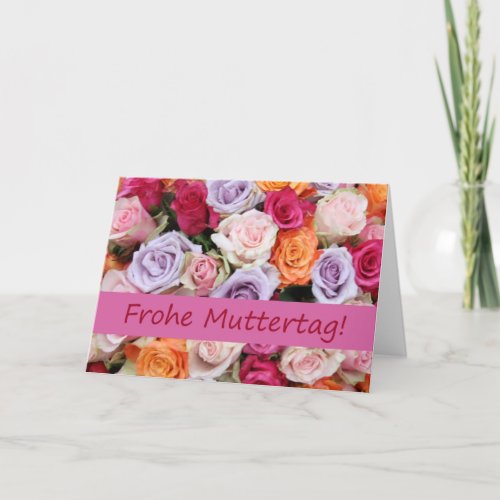 German mothers Day mixed roses Card