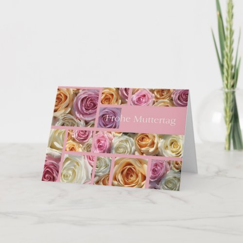 german mothers day pastel rose collage card