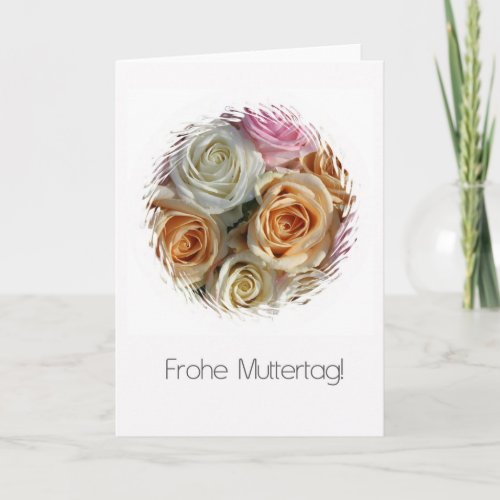 german mothers day pastel roses card