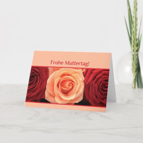 German Mothers Day rose card