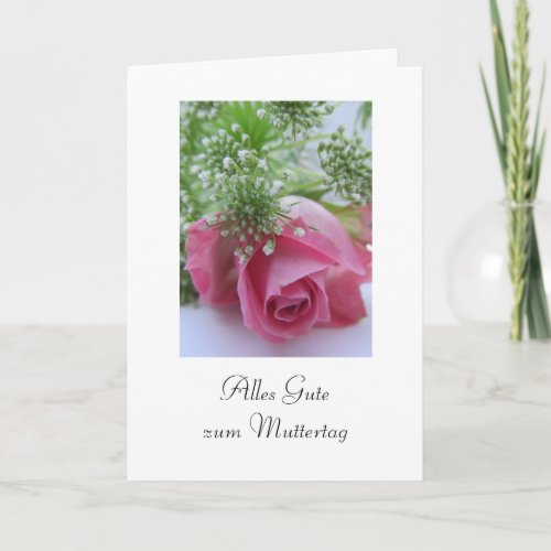 German Mothers day rose Card