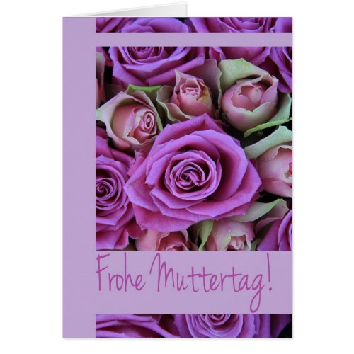 German Mothers Day rose card