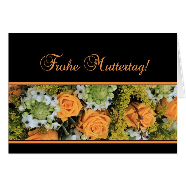 German Mother's Day rose card (Front Horizontal)