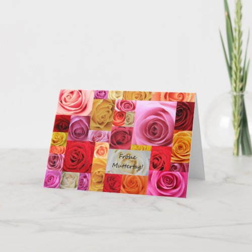 german mothers day rose patchwork card