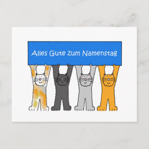 German Name Day Congratulations Postcard