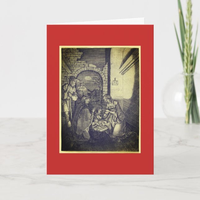 GERMAN NATIVITY "FROHE WEIHNACHTEN" CHRISTMAS CARD (Front)