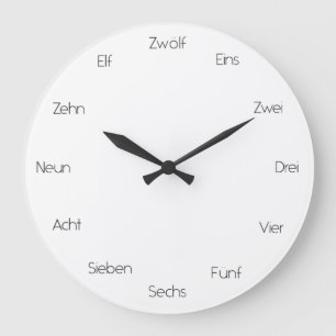 German Numbers Language Learning Modern Large Cloc Large Clock