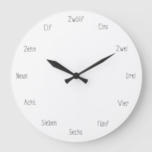 German Numbers Learn to Count Cute Language Large Clock