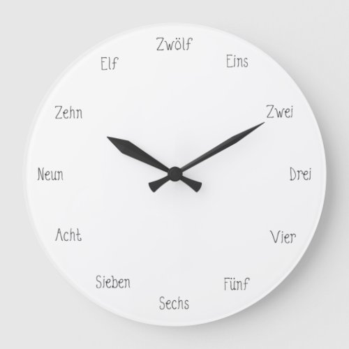 German Numbers Learn to Count Cute Language Large Clock