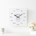 German Numbers Personalized City Country Time Zone Square Wall Clock ...