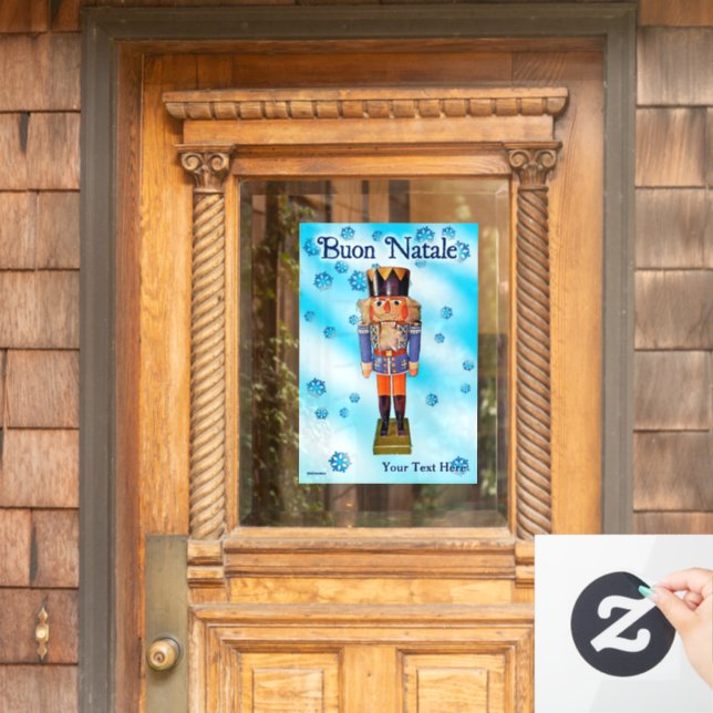 German Nutcracker - Buon Natale  Window Cling (Home Door)