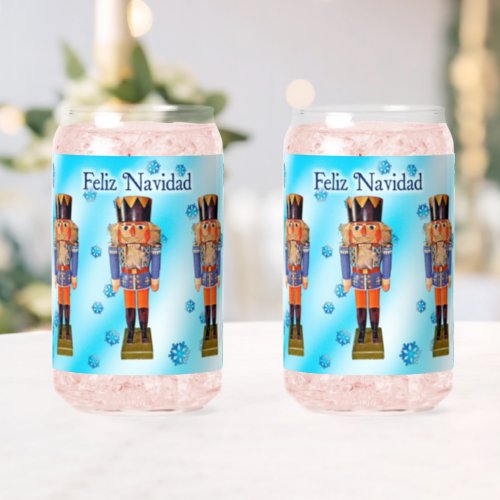 German Nutcracker _ Feliz Navidad Can Glass