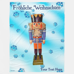 German Nutcracker - Fröhliche Weihnachten Fleece Blanket