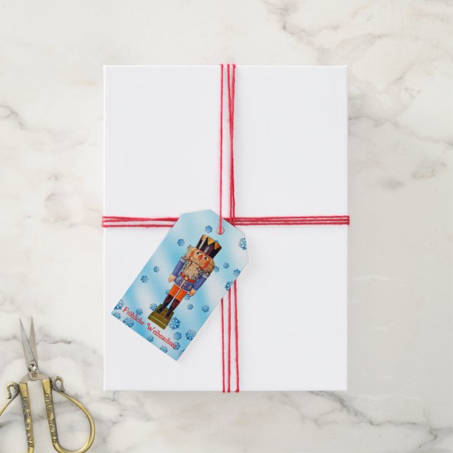 German Nutcracker - Fröhliche Weihnachten Gift Tags (With Twine)