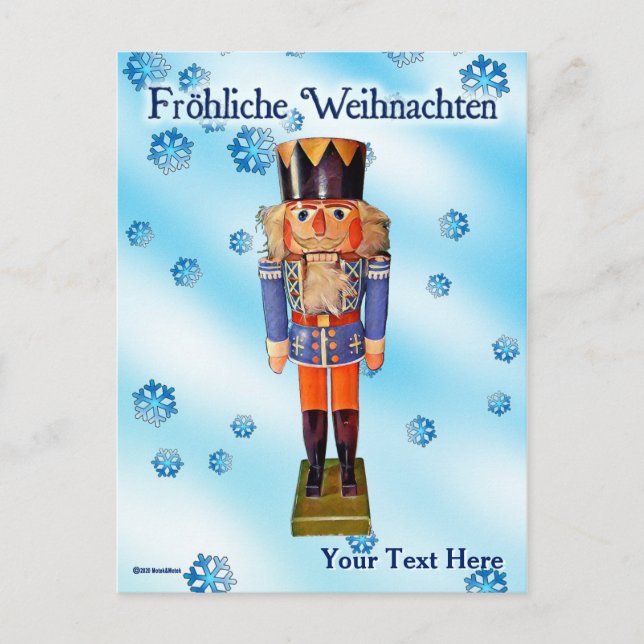 German Nutcracker - Fröhliche Weihnachten Postcard (Front)